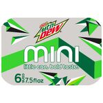 Diet Mountain Dew's contemporary 6-pack 7.5 oz. box design (top).