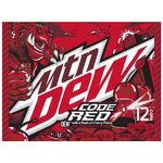 Code Red's 3x4 12-pack design from 2021 onward (front), also showing Code Red's current label art.