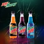 Promotional artwork for DEWmocracy Malaysia, featuring all three competing flavors' official bottle designs.