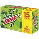 Mountain Dew's current 15-pack design (right).