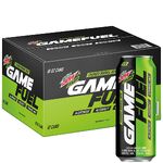 The official Amp Game Fuel Charged (Original Dew) 16 oz. 12-pack design along with a 16 oz. can.