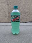 A photograph of a 2021 Baja Blast bottle.