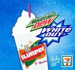 Another promotional artwork for Canadian White Out Slurpee.