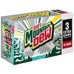Diet Mountain Dew's current 15-pack design (left).