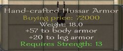 Hand-crafted Hussar Armor