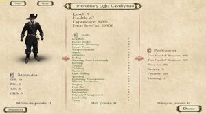 Mercenary Light Cavalryman stats