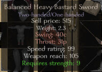 Weapon stats