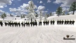 A formidable line of Huscarls in their infamous shield wall.