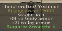 Hand-crafted Yushman Armor