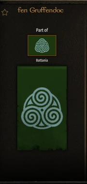 Banner of the house of fen Gruffendoc, which Caladog belongs to.