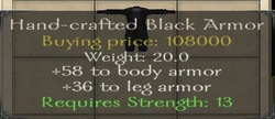 Hand-crafted Black Armor