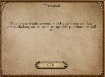 The help window that pops up the first time you initiate a trade.
