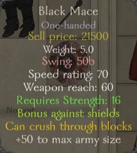 The Black Mace bearing the trait.