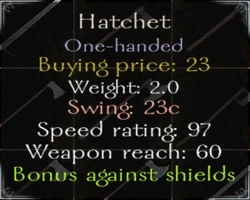 A weapon with the Bonus against shields trait.