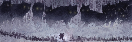 A pack of wolves watch Midnight banished beyond the Scent Border at the end of the fall of 1152.