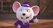 Mike in his purple outfit.