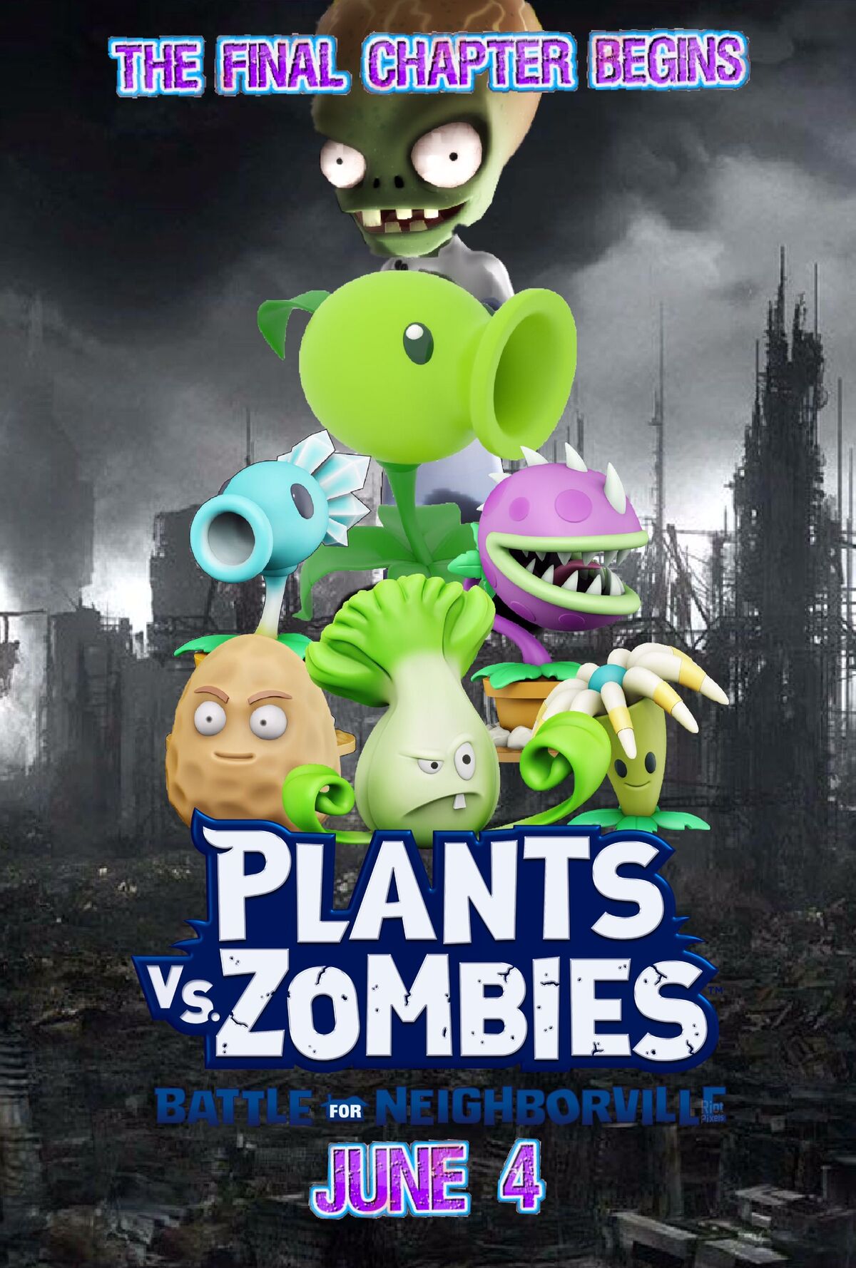 the poster of the movie plants vs zombiesgives me nightmares