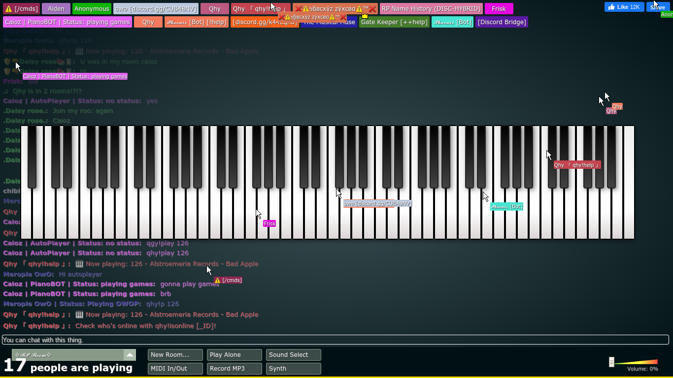 Online Multiplayer Piano: Anonymous 