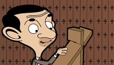 Bean begins building the bookcase in his flat.