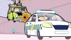 Bean's Mini actually begins floating, leaving the Policeman shocked.