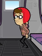 Declan inside a plane.