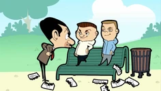 The boys have been ripping Bean's signs, leaving him annoyed by their behaviour.