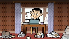 After several cups of coffee drunk later, Bean finally finishes writing the script of his home movie.