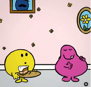 Mr. Greedy's slice of cake is broadcasted on Instagram