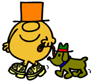 Mr. Silly takes his silly dog for a walk