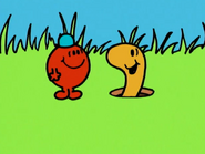 Mr. Small with Walter the Worm in Mr. Men and Little Miss