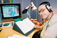 Emyr Roberts during the recording of the episode "A Special Friend for Little Miss Lucky" in Mid 1995.