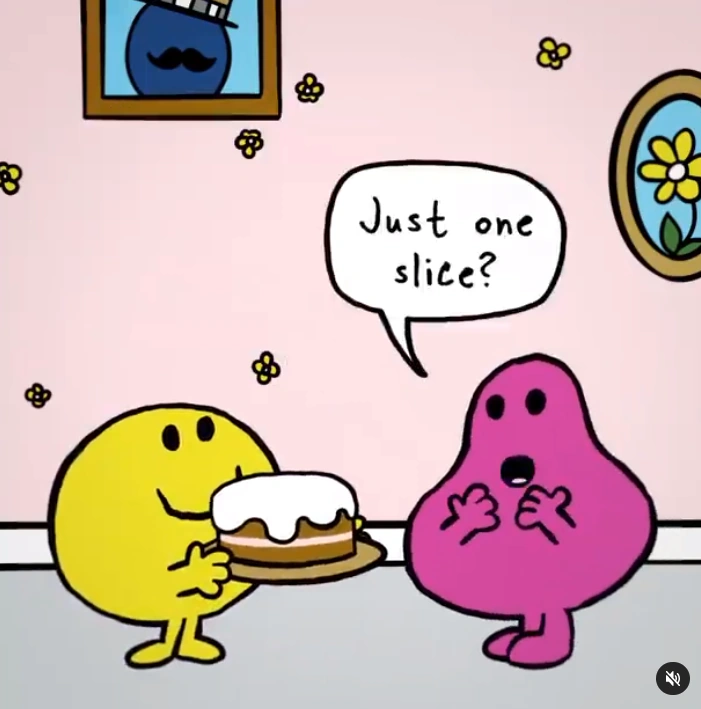 Mr. Greedy's slice of cake | Mr. Men Wiki | Fandom
