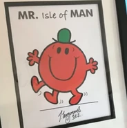 Adam Hargreaves creates a 3-legged Mr. Man in honor of the Isle of Man's annual "Manx Litfest."