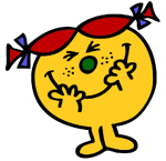 Little Miss Trouble giggling