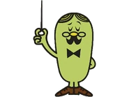 Mr. Fussy holding a baton