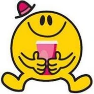 Mr. Bounce with a drink