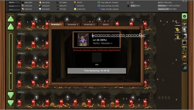 Warped Dr. Archibald, Level 26 Doing a nightmare level excavation (Death Chance is 20%)