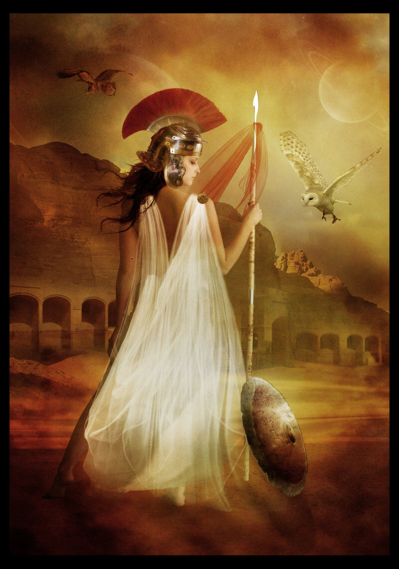 Athena, Greek goddess of wisdom, craft, and warfare. by Marina