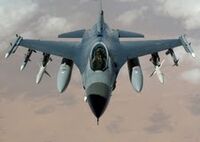 an F-16 Fighting Falcon