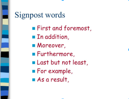 examples of signpost words