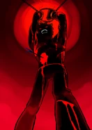 The Sufferer, after his “divine transformation, into limitless, burning rage”, also from Karkat's showdown.