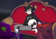 Dave and Karkat watching movie