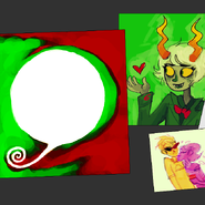 Calliope's vision, clearly forming one half of a cherub's face.