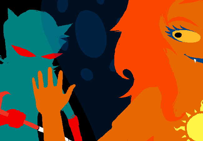 Terezi confronting Vriska.gif
