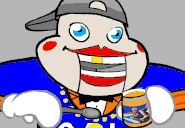 A container of baby food with what is possibly a GameBro logo.