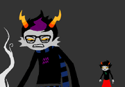 Eridan glaring at Kanaya