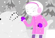 Rose building snowman.gif