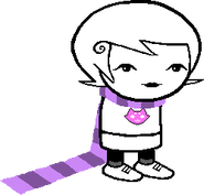 Roxy wearing her mom's scarf.