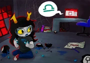 A young Vriska being contacted via Trollian.