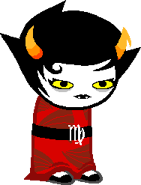 Rainbow drinker Kanaya in her red dress.